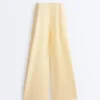 Pantalones de piqué de pierna ancha con algodón