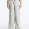 Pantalones de piqué jaspeado de corte recto