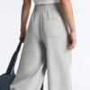 Pantalones de piqué jaspeado de corte recto