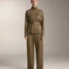 Pantalones de talle alto con efecto neopreno y corte recto Pantalones de talle alto con efecto neopreno y corte recto