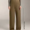 Pantalones de talle alto con efecto neopreno y corte recto Pantalones de talle alto con efecto neopreno y corte recto