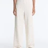 Pantalones de talle alto de pierna ancha con rayas finas y tacto Soft Touch Pantalones de talle alto de pierna ancha con rayas finas y tacto Soft Touch