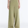 Pantalones de talle alto de pierna ancha con rayas finas y tacto Soft Touch Pantalones de talle alto de pierna ancha con rayas finas y tacto Soft Touch