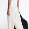 Pantalones de talle alto de pierna ancha con rayas finas y tacto Soft Touch Pantalones de talle alto de pierna ancha con rayas finas y tacto Soft Touch