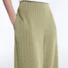Pantalones de talle alto de pierna ancha con rayas finas y tacto Soft Touch Pantalones de talle alto de pierna ancha con rayas finas y tacto Soft Touch