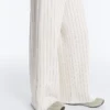 Pantalones de talle alto de pierna ancha con rayas finas y tacto Soft Touch Pantalones de talle alto de pierna ancha con rayas finas y tacto Soft Touch