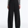 Pantalones de talle alto y corte ancho con efecto neopreno