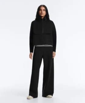 Pantalones de talle alto y corte ancho con efecto neopreno
