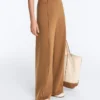 Pantalones de talle alto y corte ancho con efecto neopreno