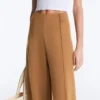 Pantalones de talle alto y corte ancho con efecto neopreno