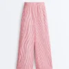 Pantalones rectos a rayas 100 % algodón