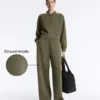 Pantalones rectos a rayas con modal Soft Touch