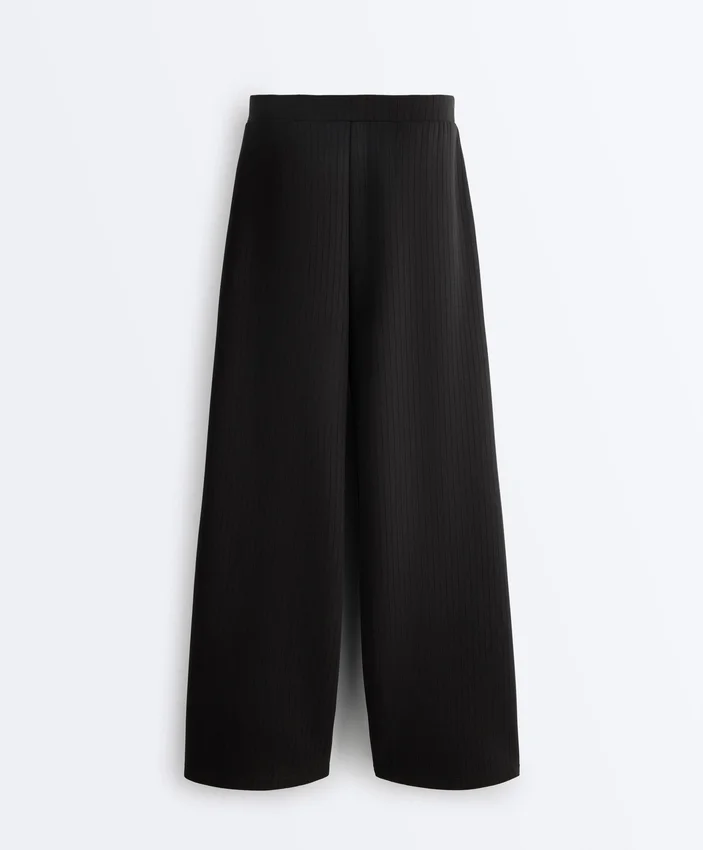 Pantalones rectos a rayas con modal Soft Touch Pantalones rectos a rayas con modal Soft Touch