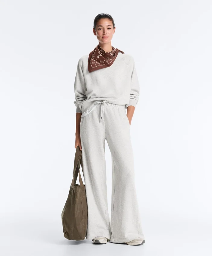 Pantalones rectos de algodón jaspeado Pantalones rectos de algodón jaspeado