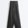Pantalones rectos de mezcla de algodón y forro polar
