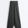 Pantalones rectos de mezcla de algodón y forro polar