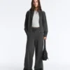 Pantalones rectos de mezcla de algodón y forro polar