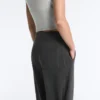 Pantalones rectos de mezcla de algodón y forro polar