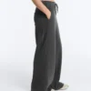 Pantalones rectos de mezcla de algodón y forro polar