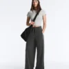 Pantalones rectos de mezcla de algodón y forro polar