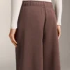 Pantalones rectos de pierna ancha con ribete y modal cepillado Pantalones rectos de pierna ancha con ribete y modal cepillado