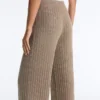 Pantalones rectos de punto acanalado