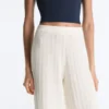 Pantalones rectos de punto con textura ondulada