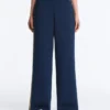 Pantalones rectos de sarga con cinta lateral Pantalones rectos de sarga con cinta lateral