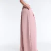 Pantalones rectos plisados de piqué de algodón Pantalones rectos plisados de piqué de algodón