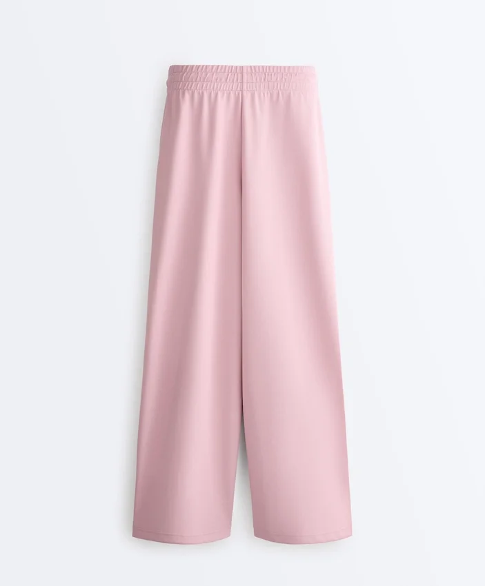 Pantalones rectos plisados de piqué de algodón Pantalones rectos plisados de piqué de algodón