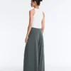 Pantalones vaporosos con cintura plisada de mezcla de modal Pantalones vaporosos con cintura plisada de mezcla de modal