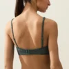 Partes de arriba de bikini con cuello halter de cuadros vichy