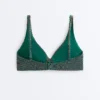 Partes de arriba de bikini con cuello halter de cuadros vichy