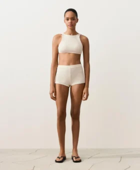 Partes de arriba de bikini de croché con textura de burbujas