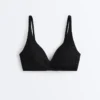 Partes de arriba de bikini de piqué con cuello halter y lazo en la espalda