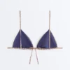 Partes de arriba de bikini triangular con estampado mini y hilo metalizado