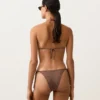 Braguitas de bikini de cobertura media con lazo y estampado de lunares pequeños Braguitas de bikini de cobertura media con lazo y estampado de lunares pequeños