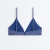 Partes de arriba de bikini triangular de cuadros vichy Partes de arriba de bikini triangular de cuadros vichy