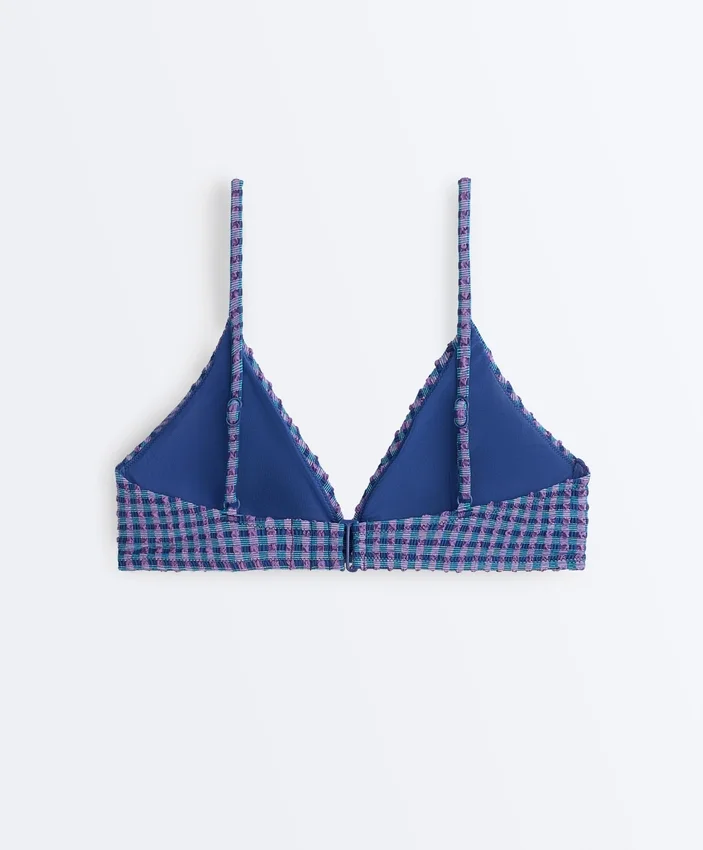 Partes de arriba de bikini triangular de cuadros vichy Partes de arriba de bikini triangular de cuadros vichy