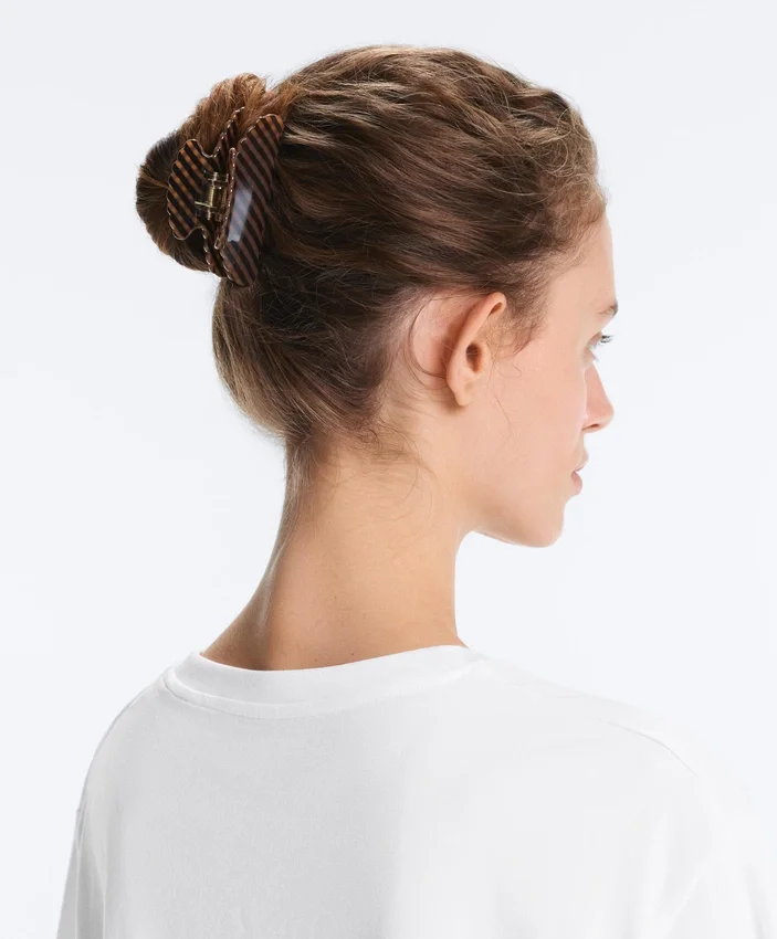 Pinza para el pelo con estampado de cuadros vichy Pinza para el pelo con estampado de cuadros vichy