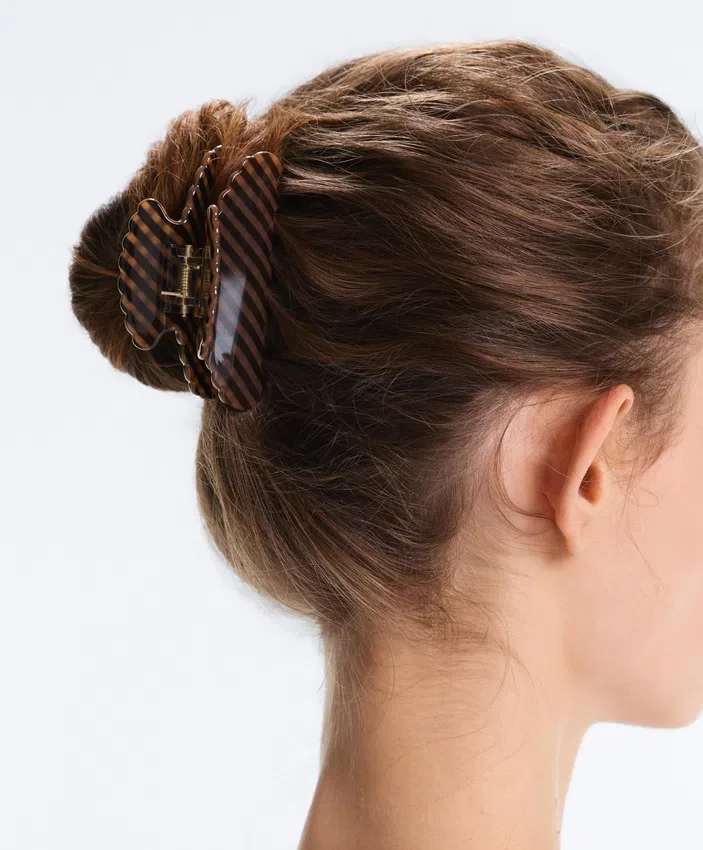 Pinza para el pelo con estampado de cuadros vichy Pinza para el pelo con estampado de cuadros vichy