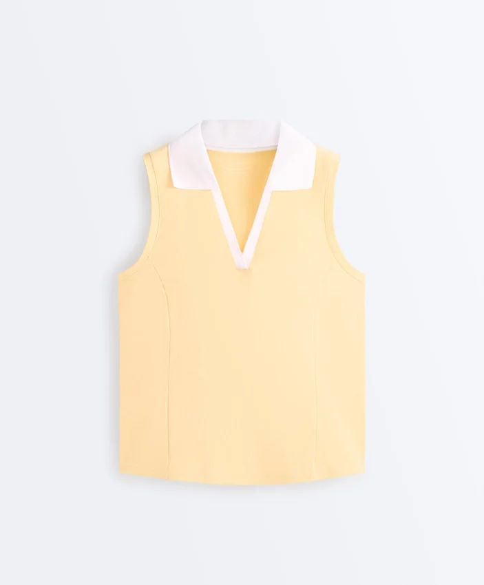 Polo sin mangas Comfortlux en contraste Polo sin mangas Comfortlux en contraste