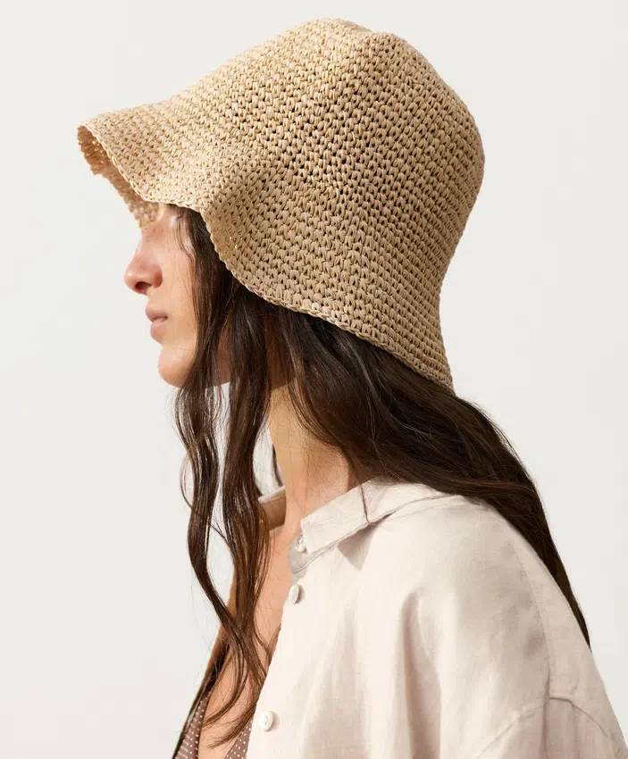 Sombreros de pescador trenzados con efecto rafia Sombreros de pescador trenzados con efecto rafia
