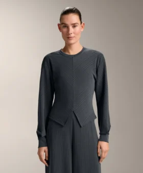 Sudadera asimétrica a rayas con modal