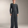 Sudadera asimétrica a rayas con modal Sudadera asimétrica a rayas con modal