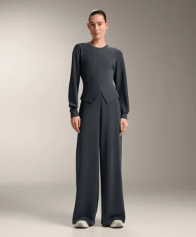 Sudadera asimétrica a rayas con modal