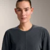 Sudadera asimétrica a rayas con modal Sudadera asimétrica a rayas con modal