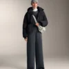 Sudadera asimétrica a rayas con modal Sudadera asimétrica a rayas con modal