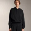 Sudadera con capucha de corte recto en modal cepillado
