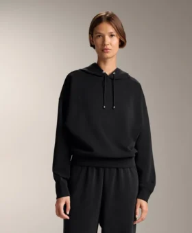 Sudadera con capucha de corte recto en modal cepillado
